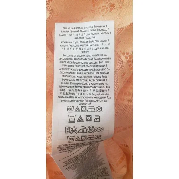 GUESS SWEET PEACH LACE SLEEVELESS BLOUSE TOP SZ XL - Picture 6 of 6